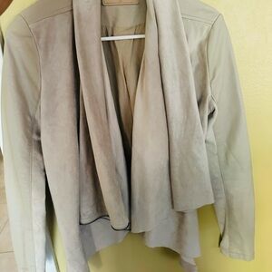 Blank NYC Women's Light Beige Leather Jacket